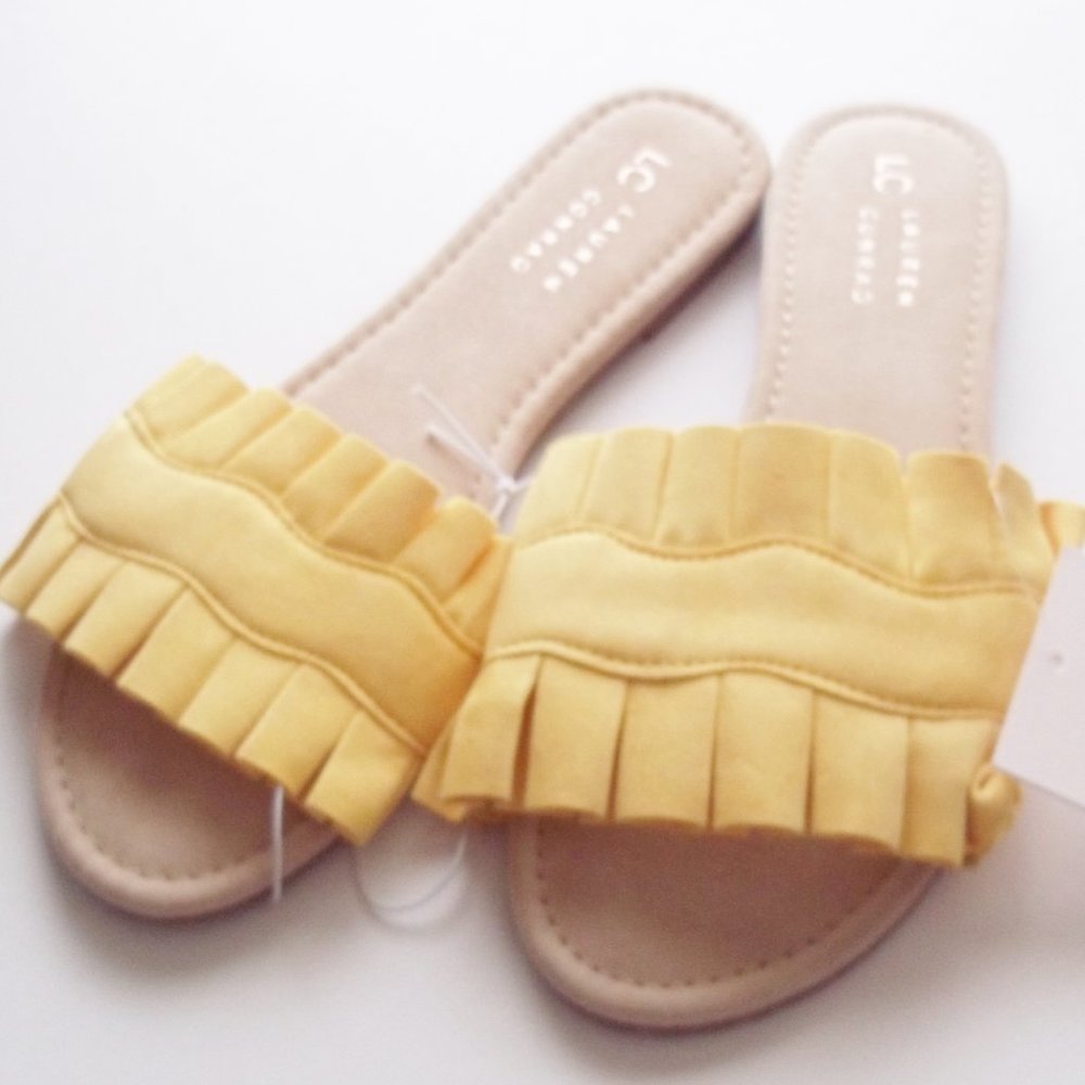 LC Lauren Conrad Yellow Slide Sandal NEW - Picture 6 of 6